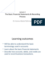 The Basic Financial Statements & Recording Process: DR Asma Abdul Rehman
