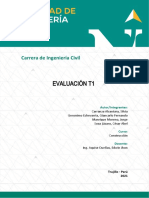Evaluación T1: Carrera de Ingeniería Civil