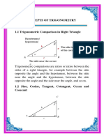1.1 Trigonometric Comparison in Right Triangle: Hypotenuse/ Hypotenuse The Side in Front of The Corner