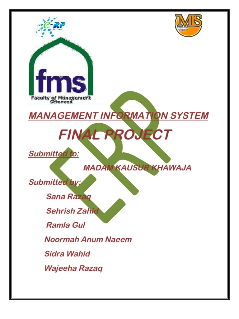 Enterprise Resource Planning Final Project | PDF | Enterprise Resource