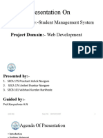 Presentation On: Project Title:-Student Management System Project Domain:-Web Development