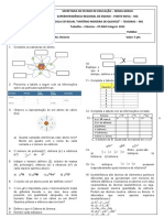 Lista de Exercicios Prova 1 - 2° Bimestre