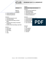 Grammar Quiz 2.2 Answer Key: Dated Studied, Met