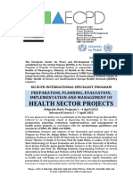 Health Sector Projects: Preparation, Planning, Evaluation, Implementation and Management of