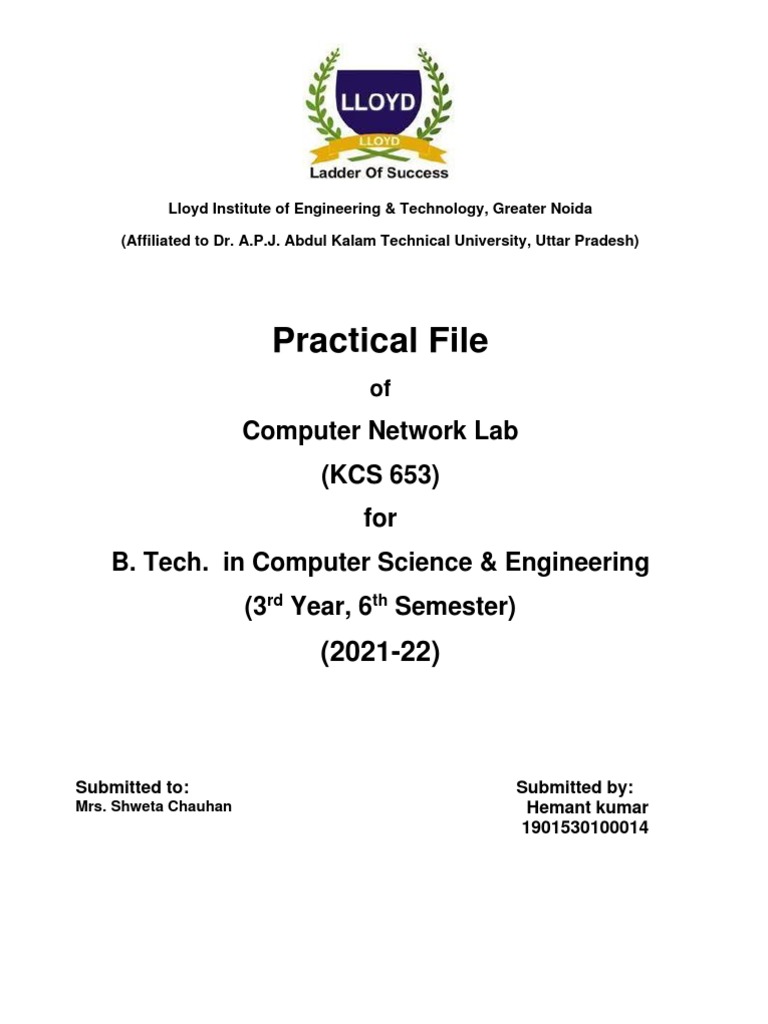 Computer Networks Lab File | PDF | Network Socket | Port (Computer ...