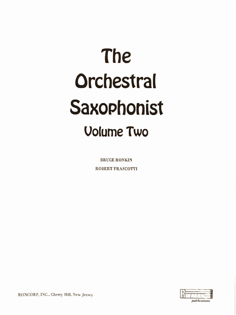 The Orchestral Saxophonist Volume Two | PDF
