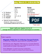 Exam 2: Tuesday, March 21, 5:00-6:00 PM: Test Rooms