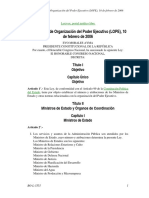 Bolivia: Ley de Organización Del Poder Ejecutivo (LOPE), 10 de Febrero de 2006