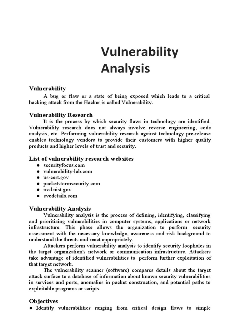 A Comprehensive Guide to Vulnerability Analysis: Identifying ...