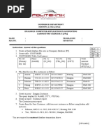 Commerce Department SESSION: 2 2021/2022 Dpa10023-Computer Application in Accounting Laboratory Exercise 3 (5%)