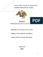 Ensayo Derecho Comercial Internacional, Cortez Cabanillas Jose Manuel