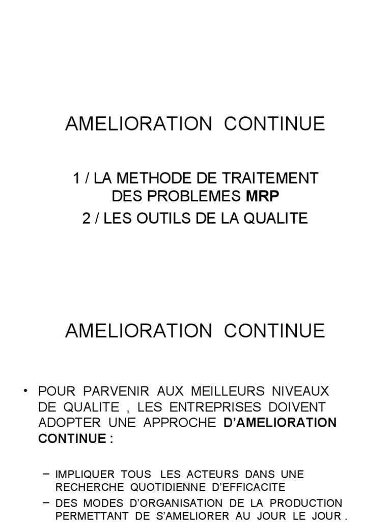 Outils de la qualité en amélioration continue | PDF | La nature