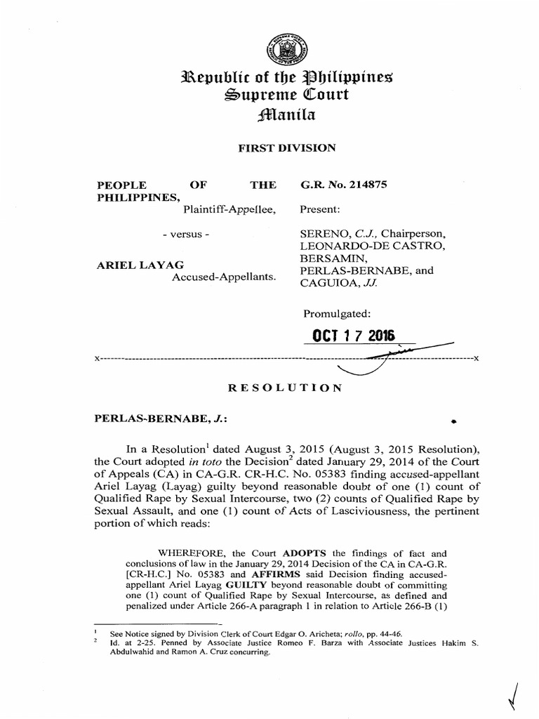 People Vs Layag PDF Statute Of Limitations Judgment (Law)