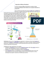 Separation of Mixture Worksheet