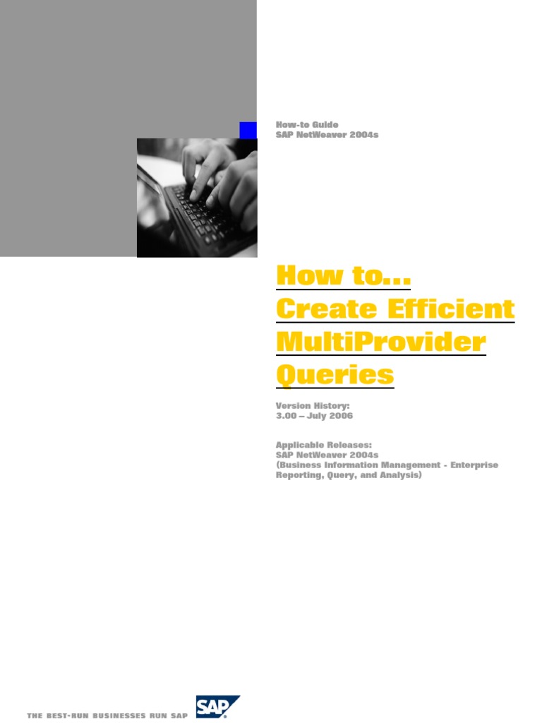 How To Create Efficient Multi Provider Queries (NW7.0) | PDF | Variable ...