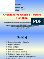 Tosovic - Kriolizam Iva Andrica I Petera Handkea - 2021