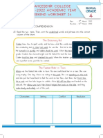 Bahçeşehir College 2021-2022 ACADEMIC YEAR: Weekend Worksheet 24