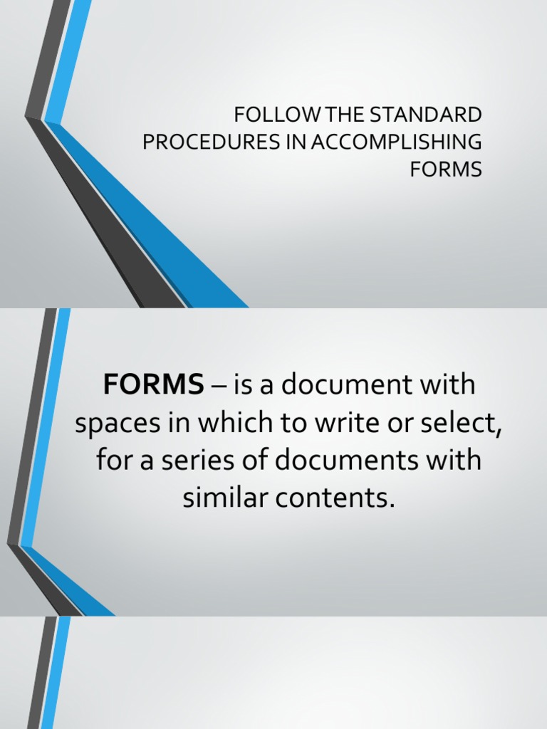 Standard Procedures for Form Completion | PDF | Inventory | Receipt