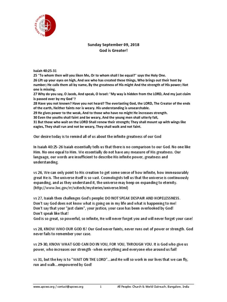 God is Greater: Overcoming Life's Challenges | PDF | Prayer | Sermon