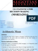 Business Statistics For Decision Making: (MSB21t2014)