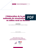 Politique Securisation Fonciere en Milieu Rural Au Burkina