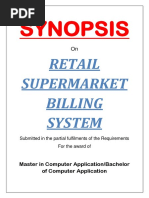 44 - Retail Supermarket Billing System-Synopsis