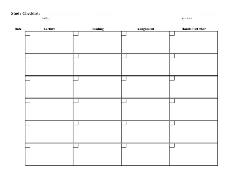 Study Checklist | PDF | Career & Growth