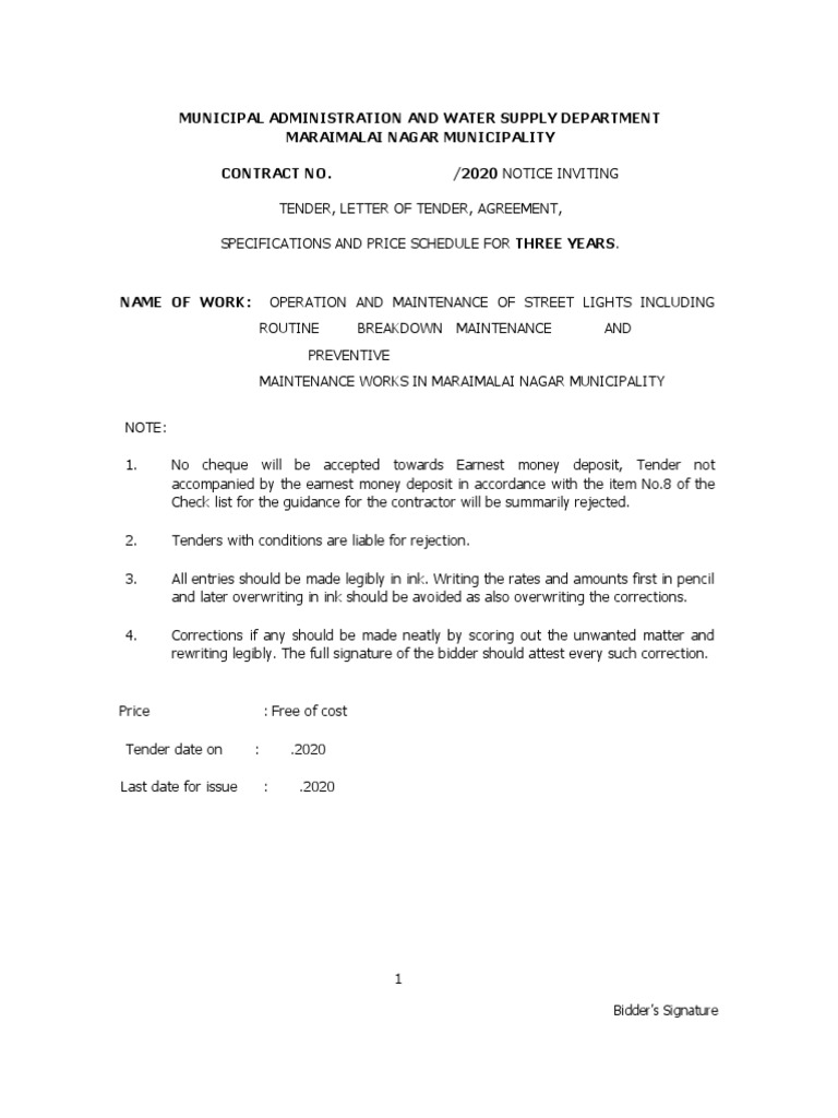 Municipal Administration and Water Supply Department Maraimalai Nagar