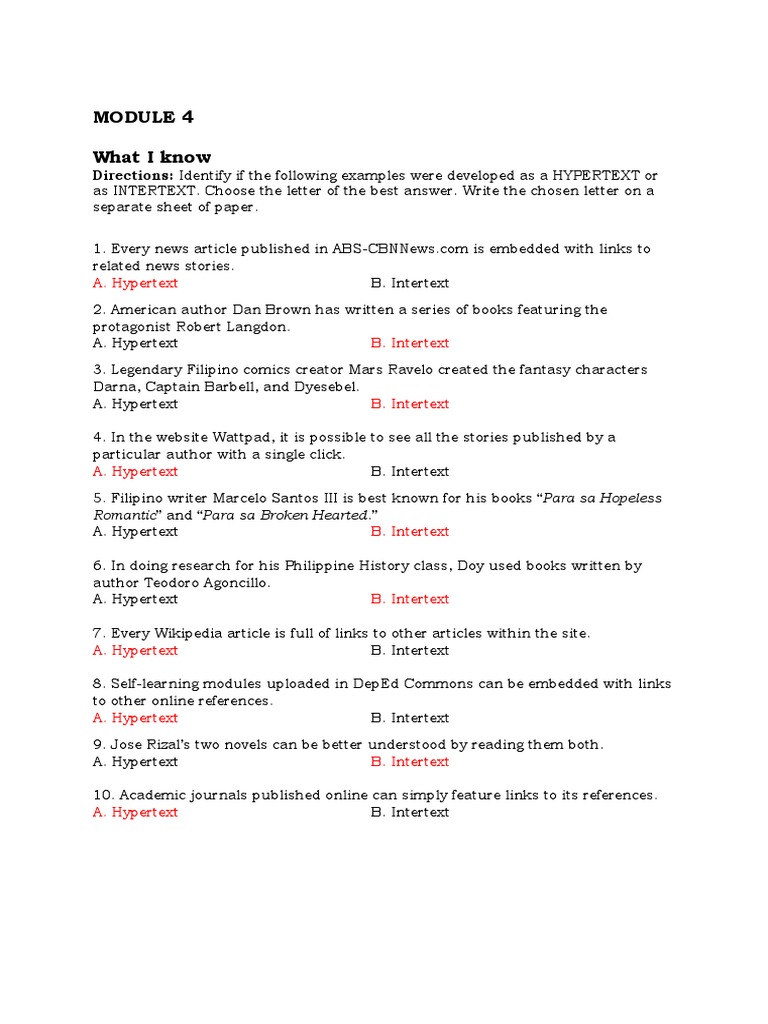 What I Know: Directions: Identify If The Following Examples Were ...