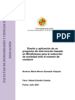 Ejemplo de Diseño de Intervención Basada en Mindfulness para Ansiedad Al Conducir