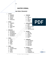 Materi Verbal A Tes Persamaan Kata Sinonim 1 Tes Potensi Akademik Tpa