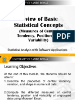 Module 1c - Measures of Central Tendency, Position and Variability