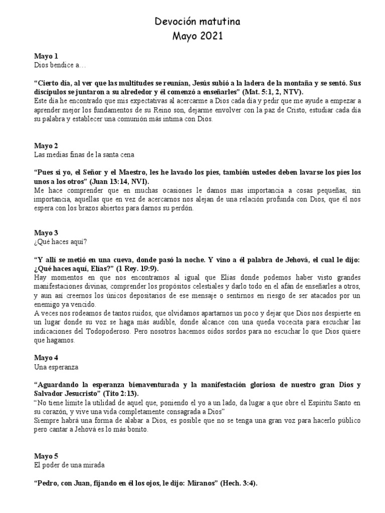 Devoción Matutina | PDF | Dios | Jesús