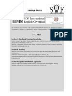 SOF International English Olympiad: Sample Paper