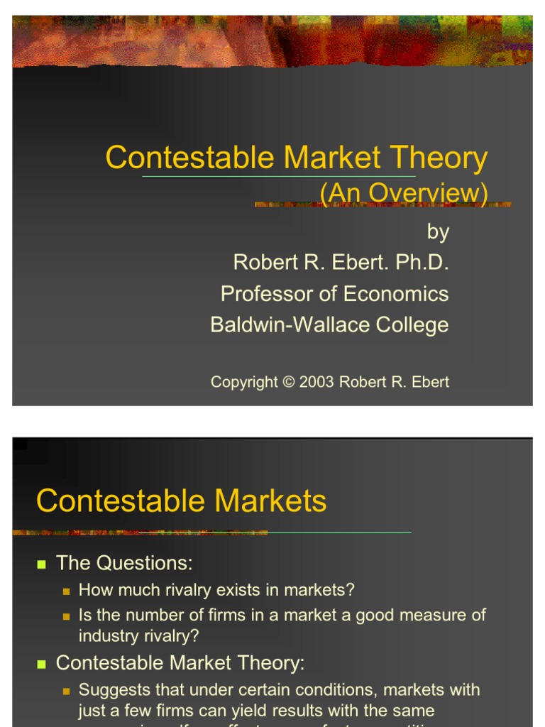 Contestable Market Theory | PDF | Business | Finance & Money Management