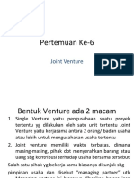 Pertemuan Ke 6 Joint Venture.