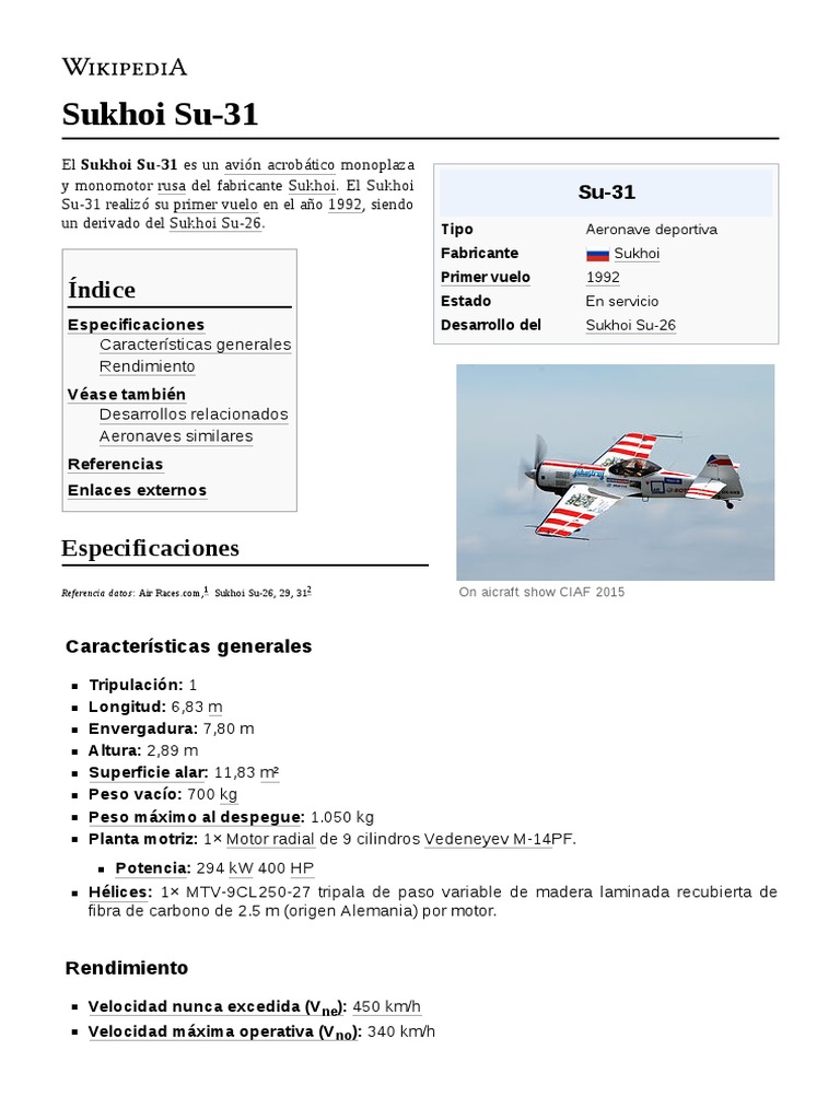Sukhoi Su 31 | PDF | Transporte | Configuraciones de aeronaves