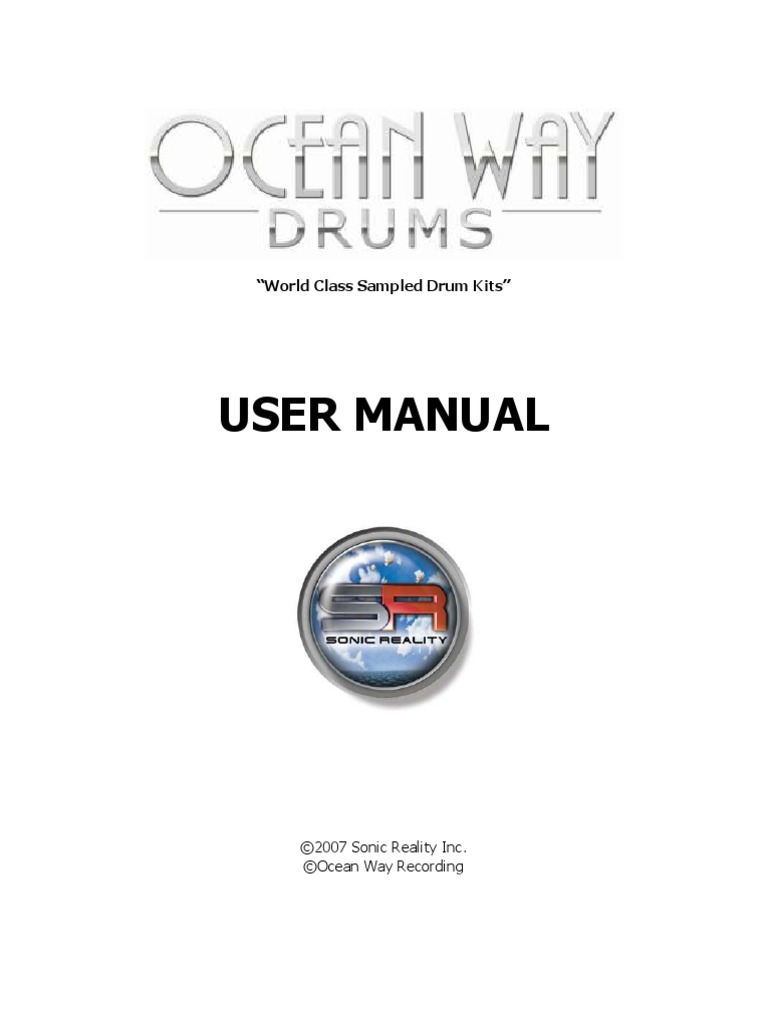Ocean Way Drums Manual PDF Drum Kit Installation Programs)