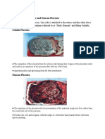 Differentiate a Schultze and Duncan Placenta
