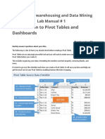 Introduction To Pivot Tables and Dashboards: - Data Warehousing and Data Mining Lab Manual # 1