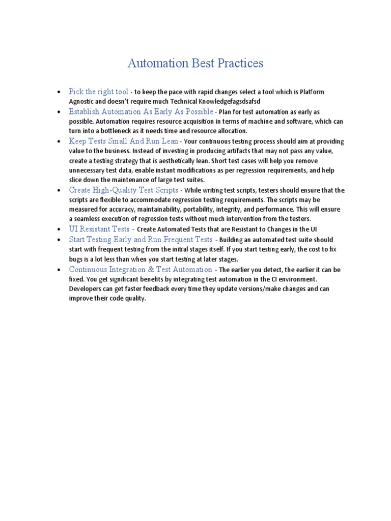 Automation Best Practices | PDF | Computers