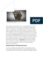 Working Principle of Centrifugal Supercharger:: Turbocharger