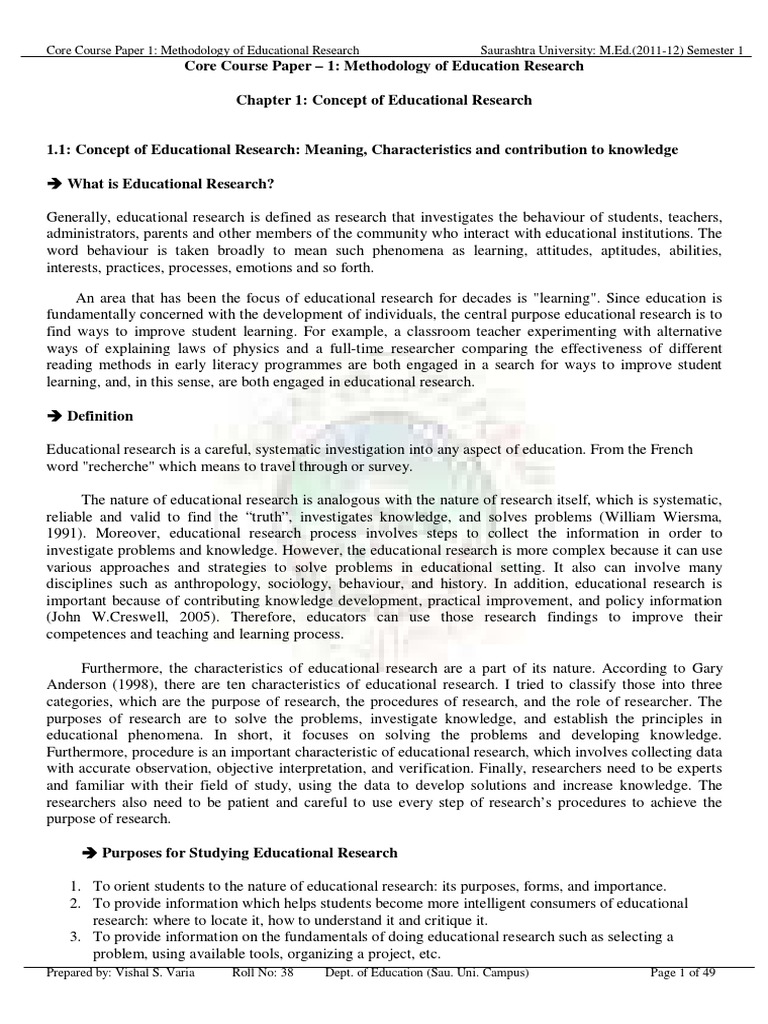 Understanding Educational Research Concepts | PDF | Science | Cognitive ...