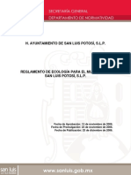 Reglamento de Ecologia para El Municipio de San Luis Potosi