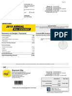 Payment Slip: Summary of Charges / Payments Current Bill Analysis