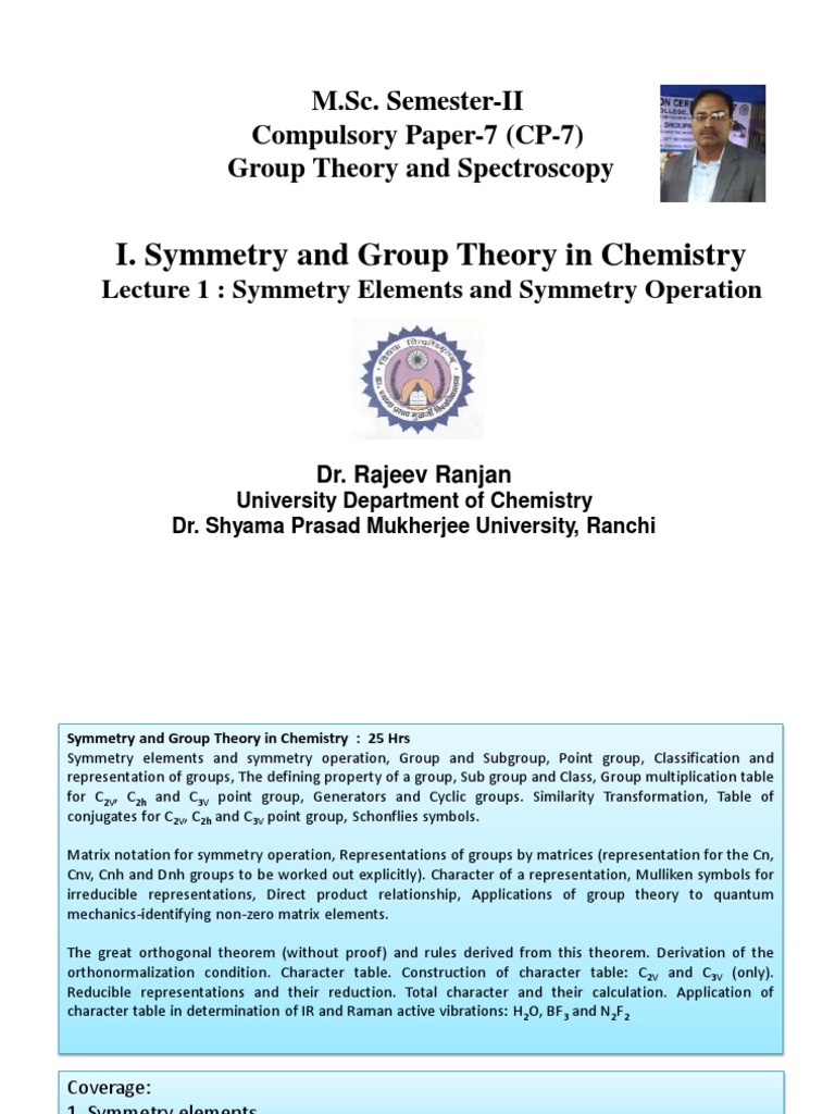Symmetry Elements in Group Theory | PDF | Group (Mathematics) | Group ...