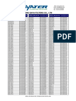 Ayater Filter Cross Reference Listing