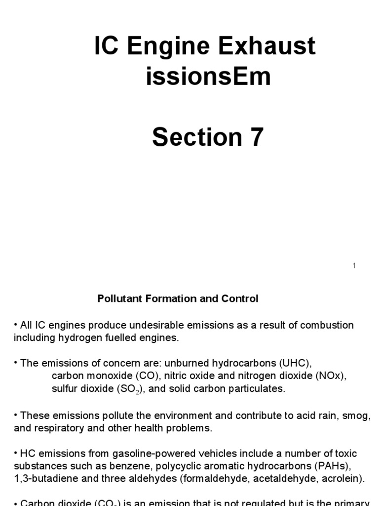 IC Engine Exhaust Emissions PDF Exhaust Gas Combustion