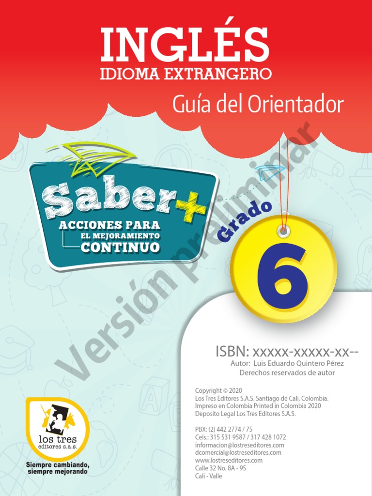 Guia de Docente Ingles Grado 6° | PDF | Aprendizaje | Evaluación