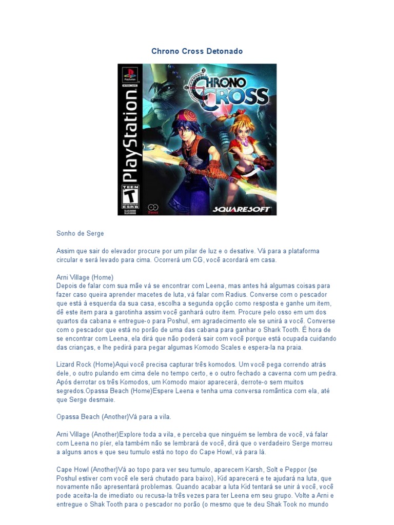 Chrono Cross: Detonado